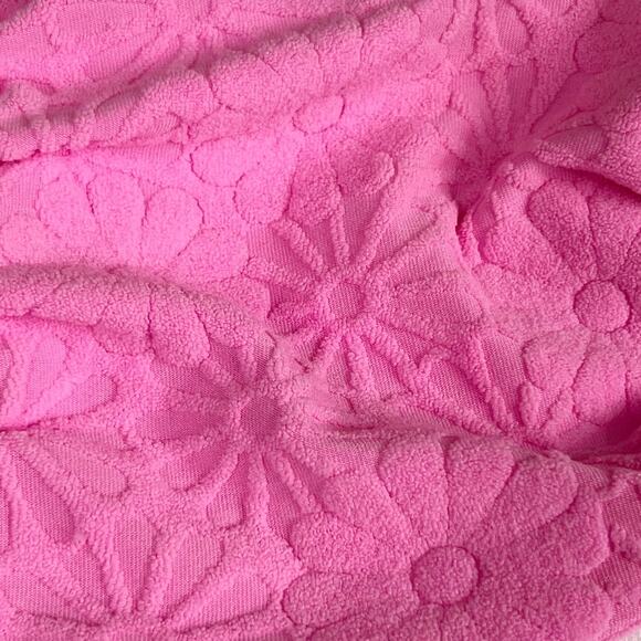 KB KINIS| Cheeky Bikini Set‎ Textured Floral Print Azalea Pink Tie-Back Top Sz S - Picture 4 of 15